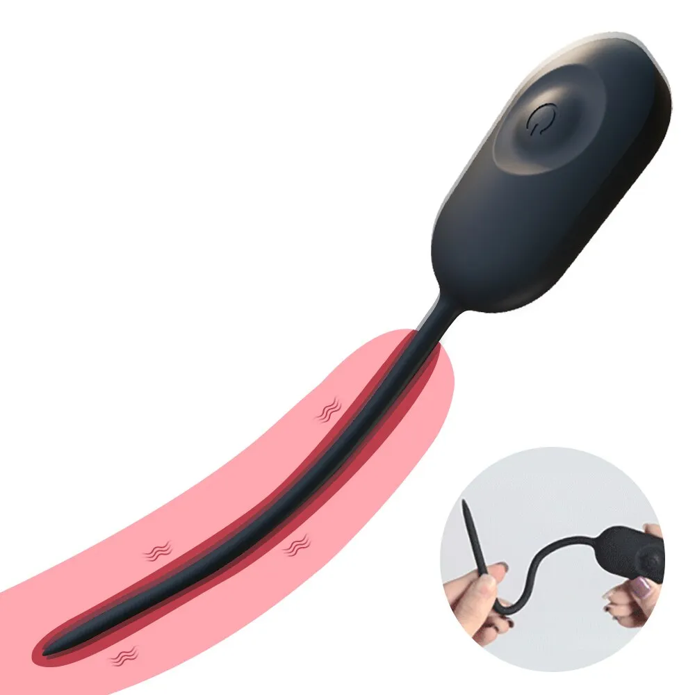 10 Vibrating Urethral Sounding Vibrator Penis Plug Adult Sex Toy