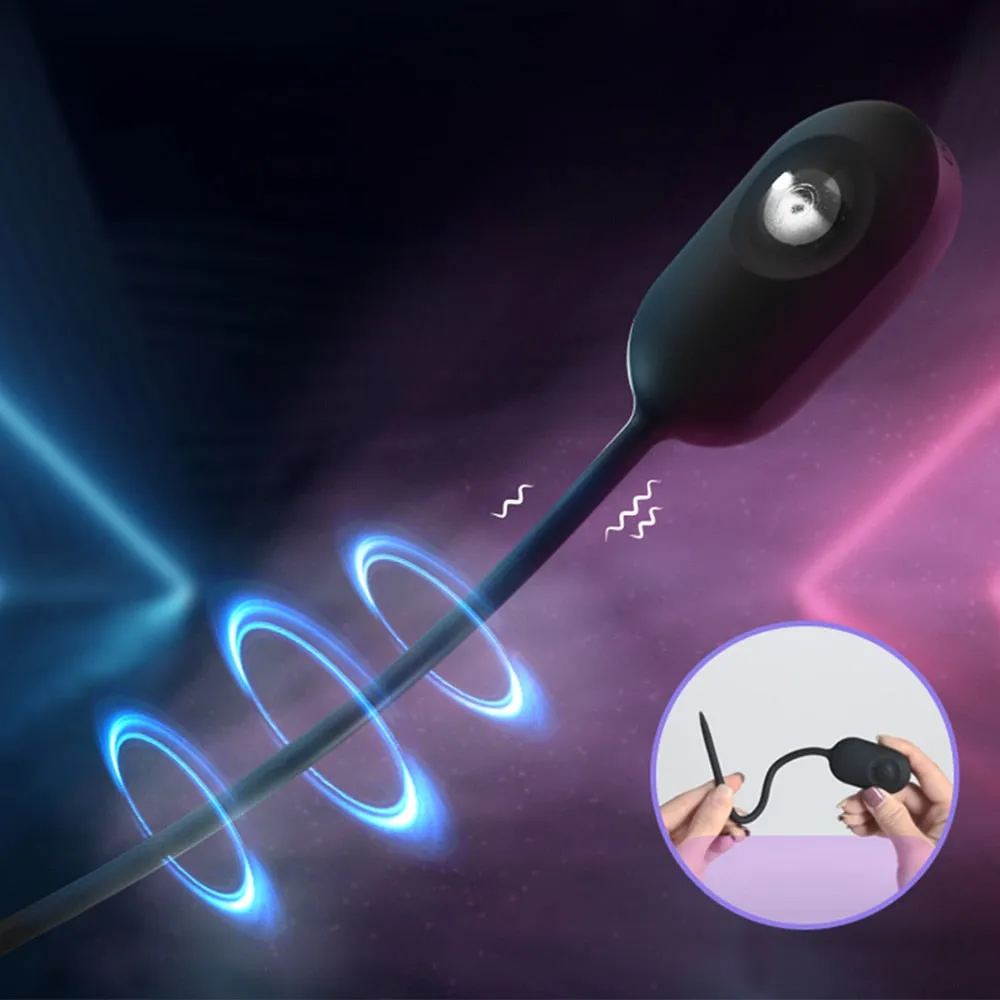 10 Vibrating Urethral Sounding Vibrator Penis Plug Adult Sex Toy