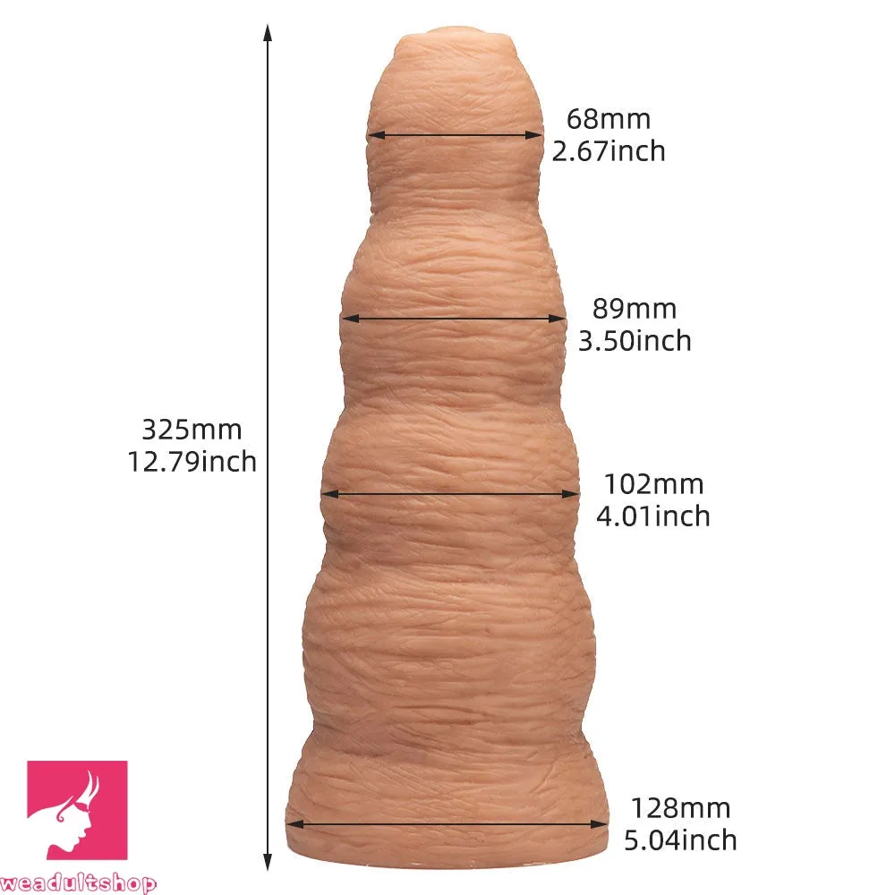 12.79in Huge Foreskin Anal G Spot Lifelike Wide Silicone Uncut Dildo