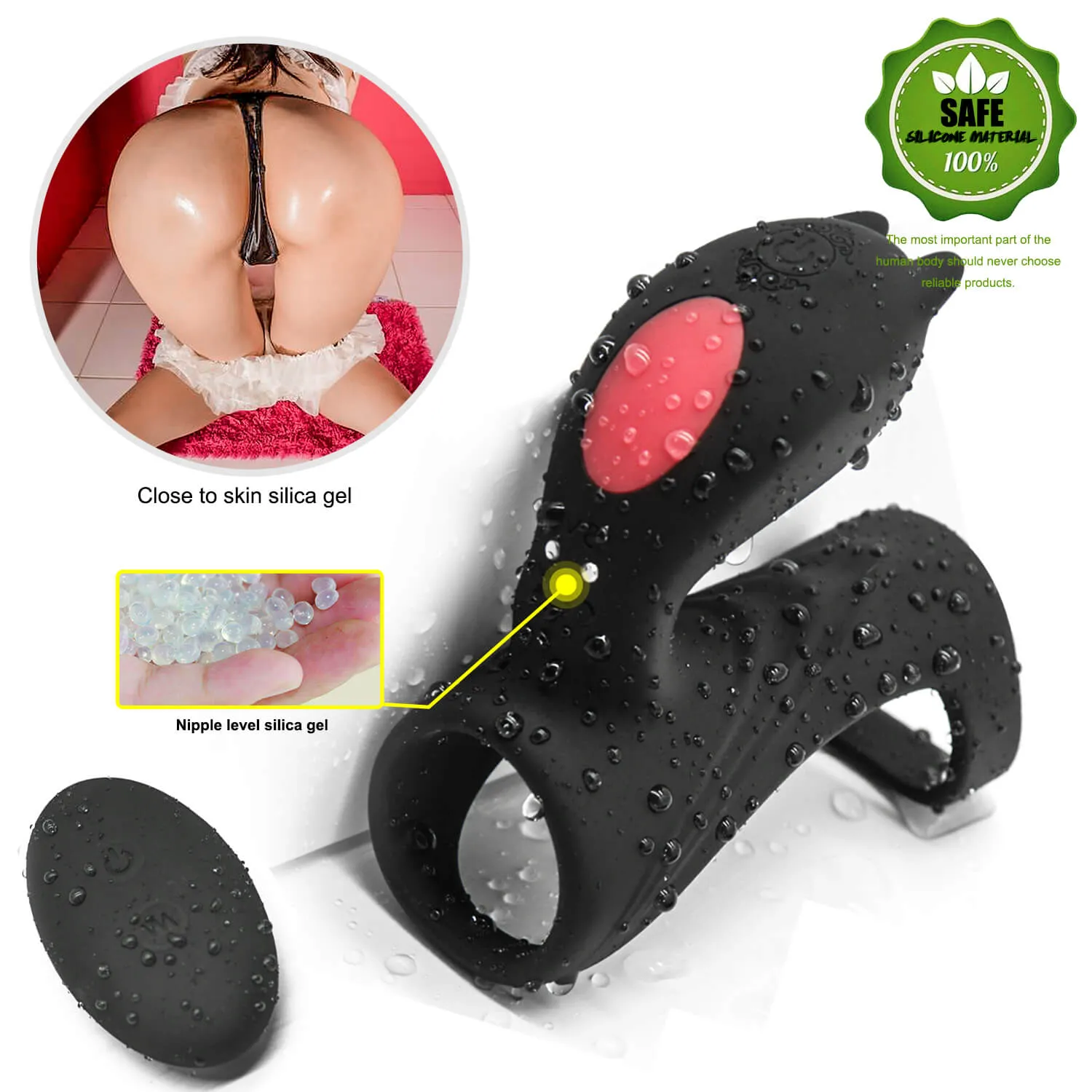 9 Vibration Modes Dual Loops Cock Ring Portable Electric Massage Toy