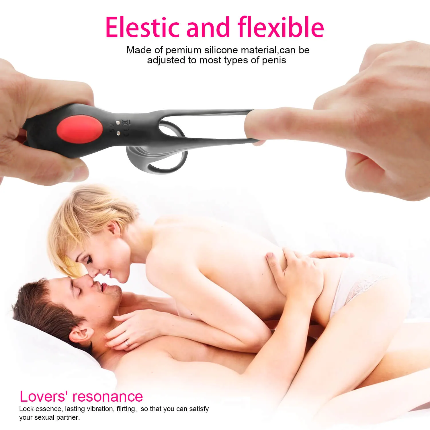 9 Vibration Modes Dual Loops Cock Ring Portable Electric Massage Toy