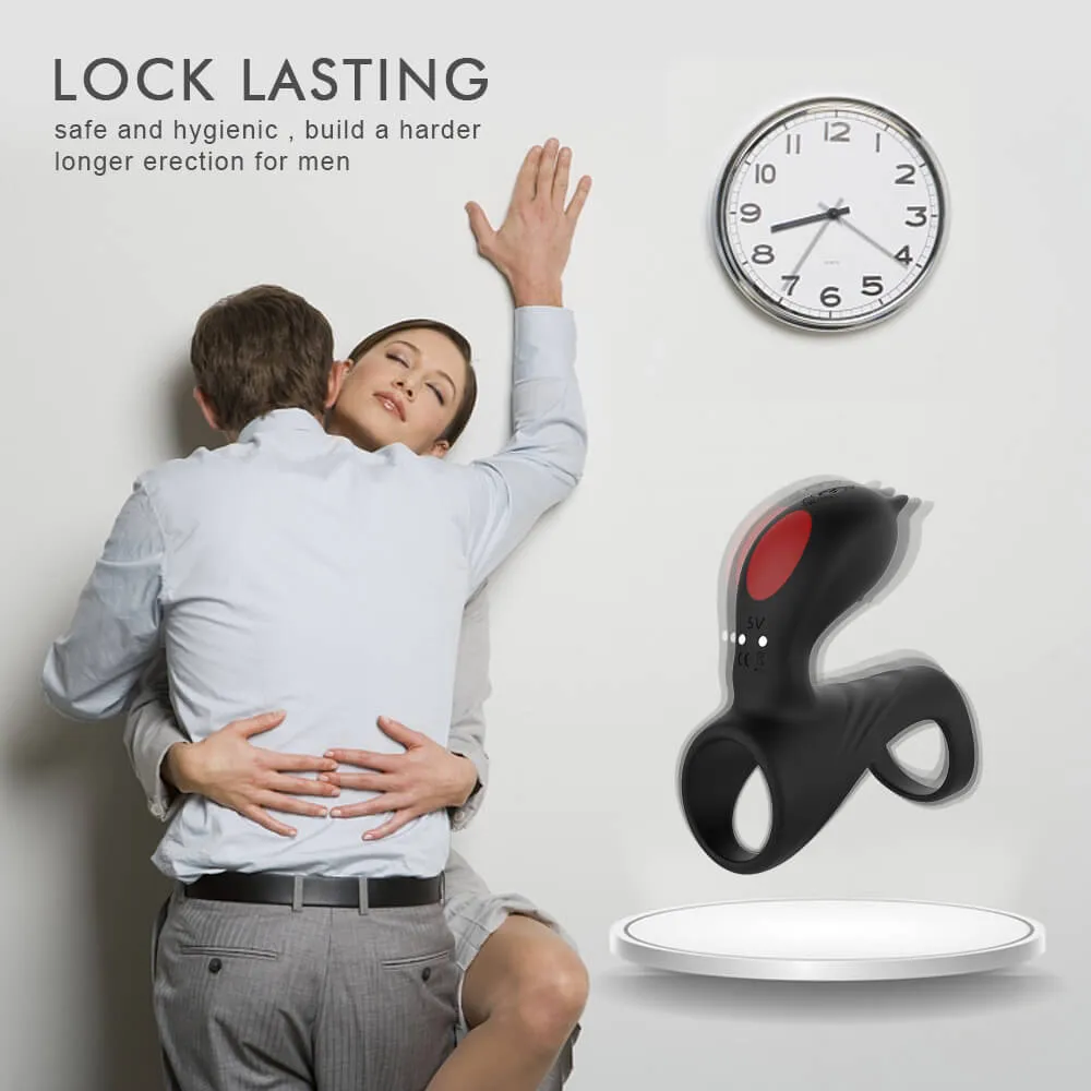9 Vibration Modes Dual Loops Cock Ring Portable Electric Massage Toy