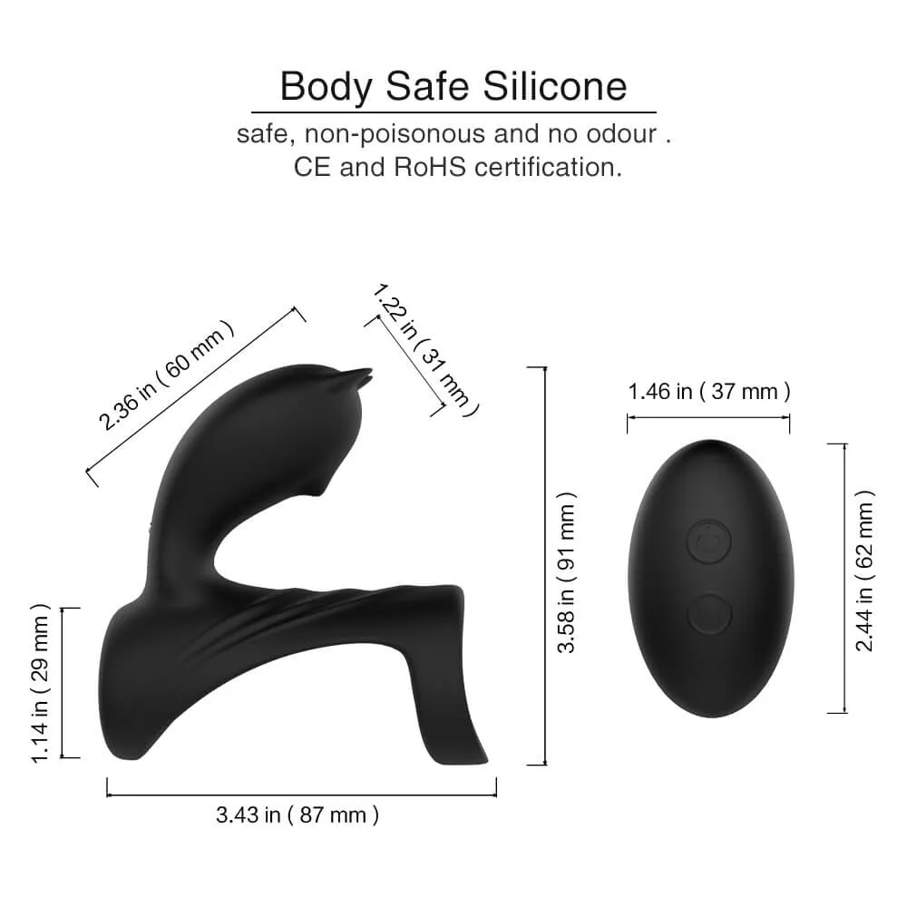 9 Vibration Modes Dual Loops Cock Ring Portable Electric Massage Toy