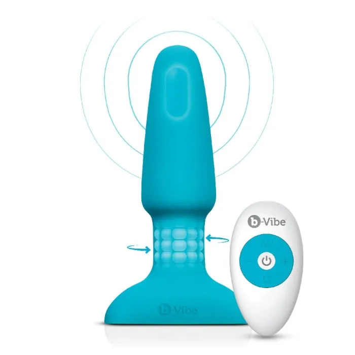 B-Vibe Rimming Plug 2 Teal Vibrating Silicone Anal Remote Control Sex Toy