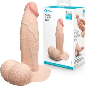 B-Vibe Slipskin Realistic Silicone Dildo- 6 Girthy Cream