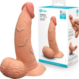 B-Vibe Slipskin Realistic Silicone Dildo-6.5 Curved Mocha