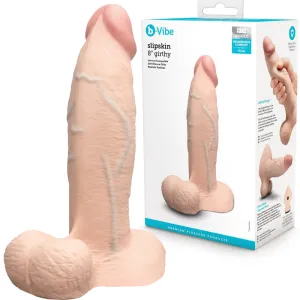 B-Vibe Slipskin Realistic Silicone Dildo- 8 Girthy Cream