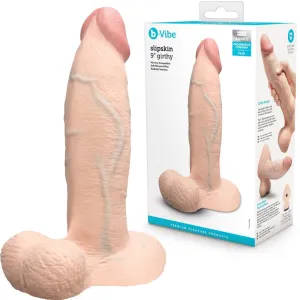 B-Vibe Slipskin Realistic Silicone Dildo- 9 Girthy Cream