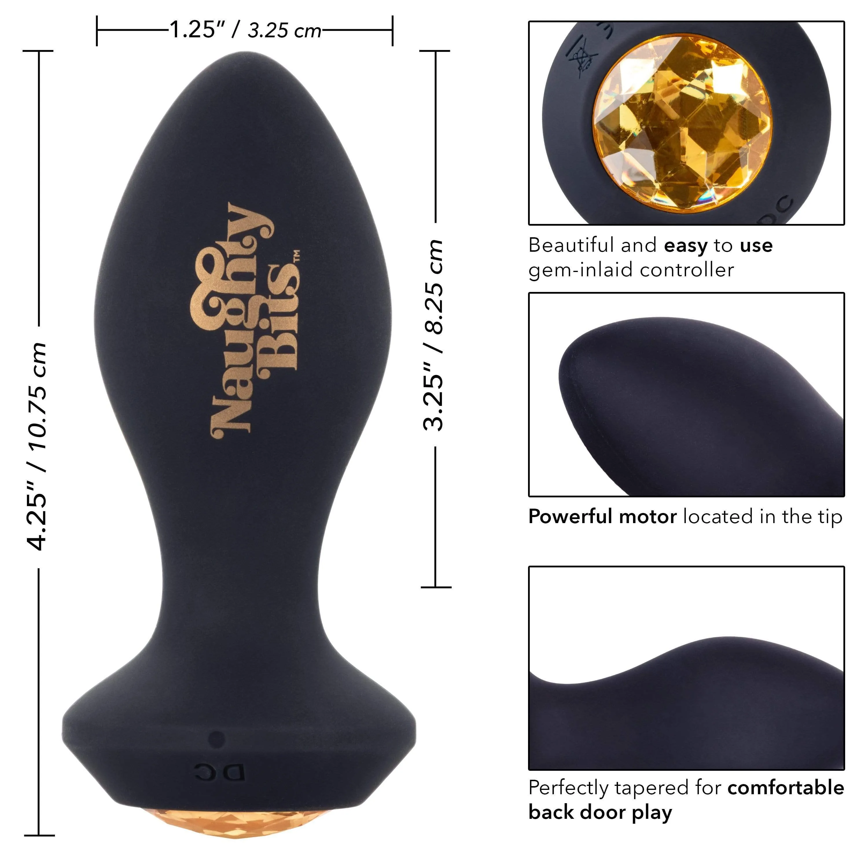 California Exotics - Naughty Bits Shake Your Ass Petite Vibrating Butt Plug (Black)