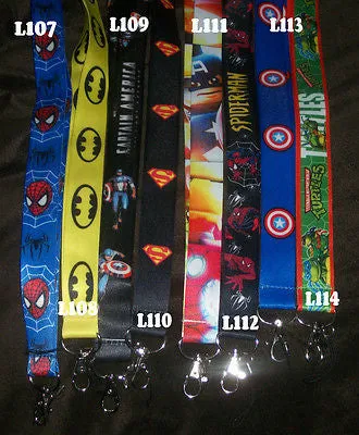 Cartoons - Heroes - Anime Badge Holders - Lanyards -  Huge Variety -