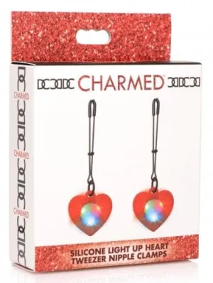 Charmed Silicone Light Up Heart Tweezer Nipple Clamps