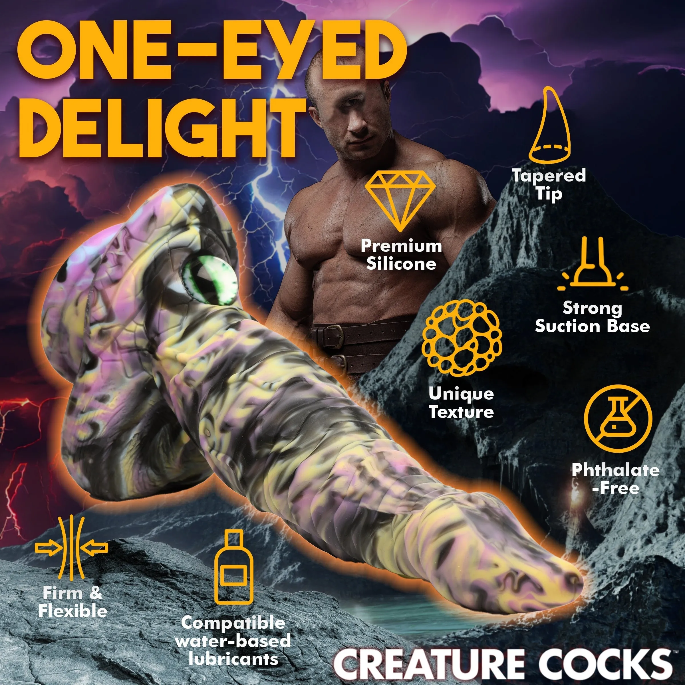Creature Cocks Cyclops Monster Silicone Dildo XL Anal Plug Suction Cup Sex Toy