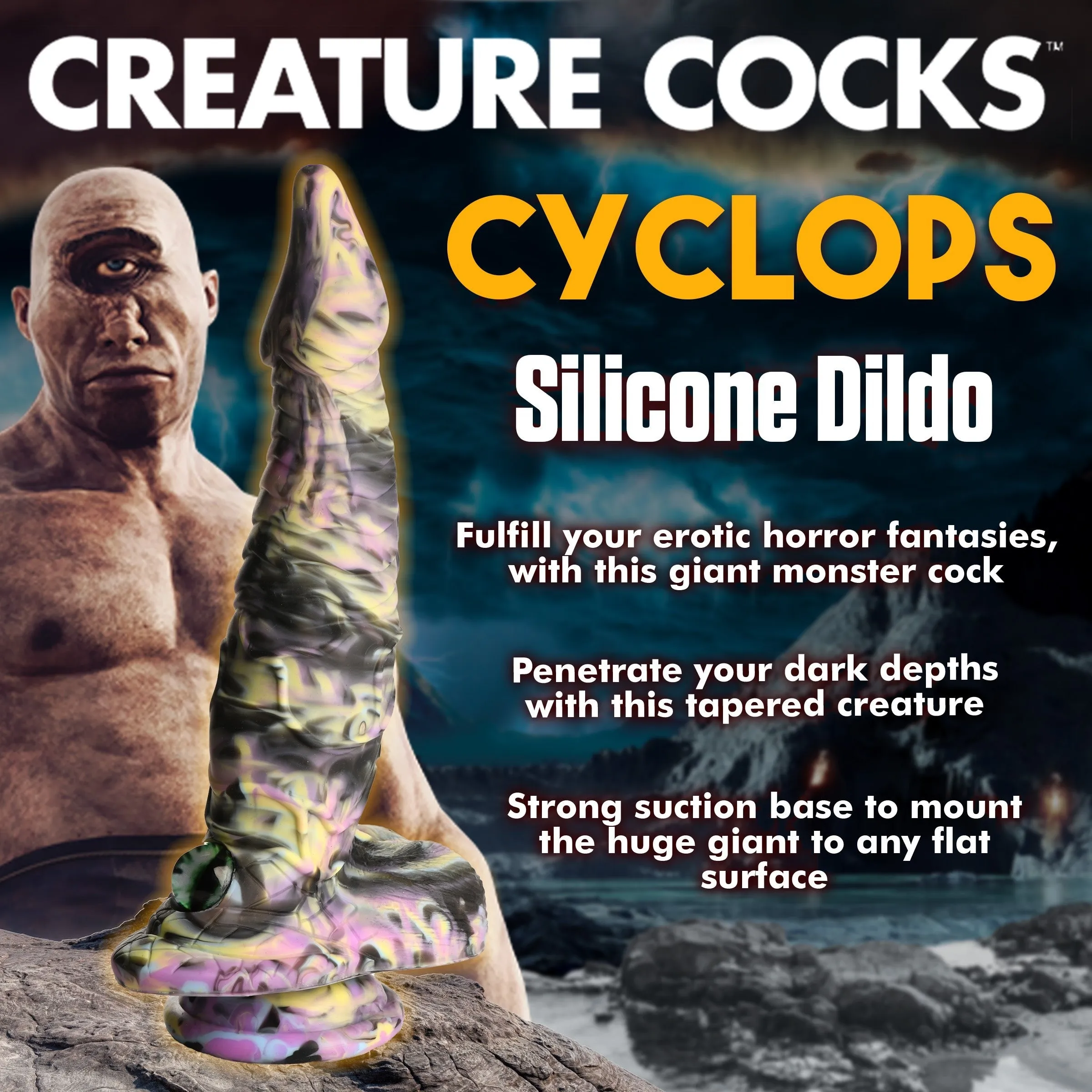 Creature Cocks Cyclops Monster Silicone Dildo XL Anal Plug Suction Cup Sex Toy