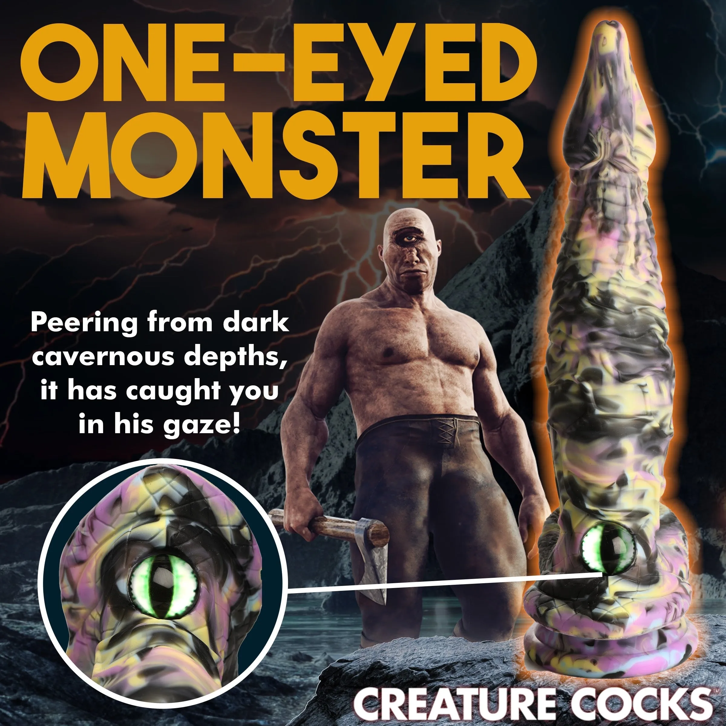 Creature Cocks Cyclops Monster Silicone Dildo XL Anal Plug Suction Cup Sex Toy