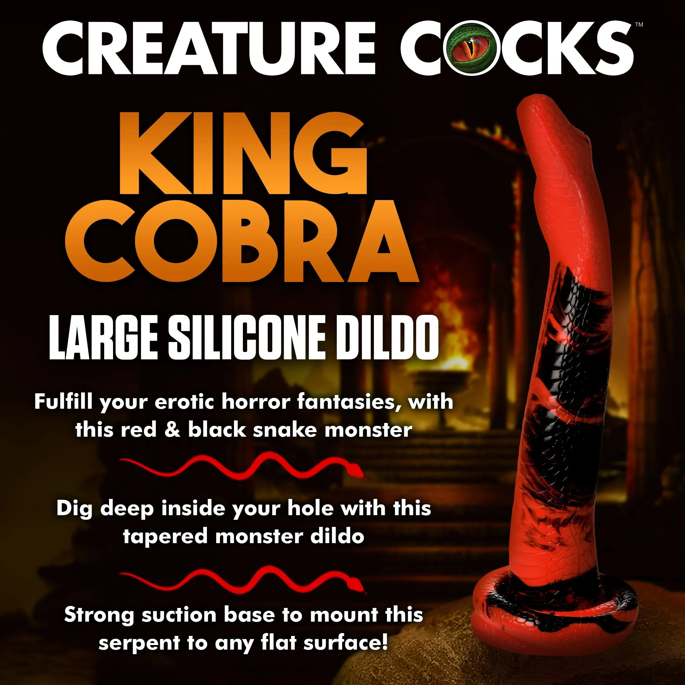Creature Cocks King Cobra 14 Large Silicone Dong Snake Dildo Anal Sex Toy