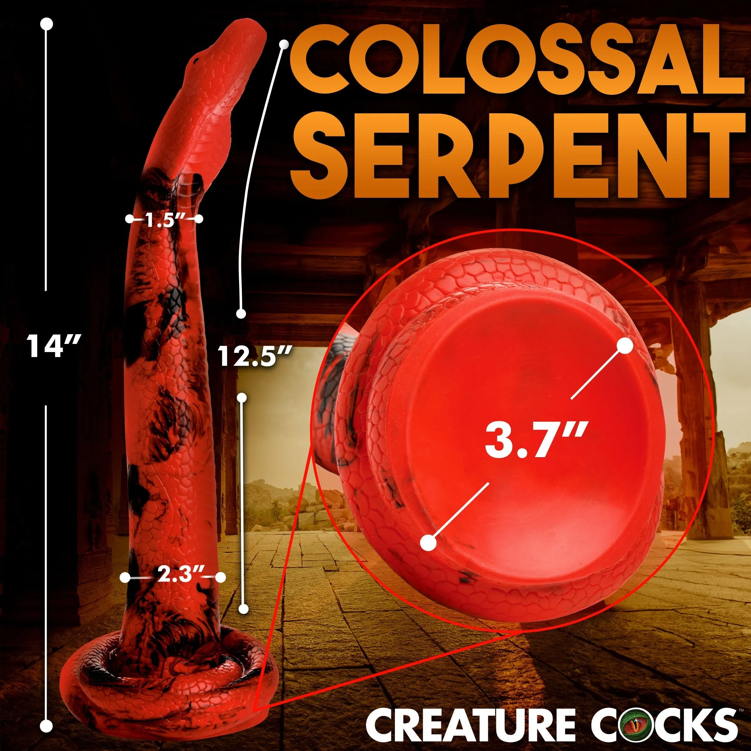 Creature Cocks King Cobra 14 Large Silicone Dong Snake Dildo Anal Sex Toy