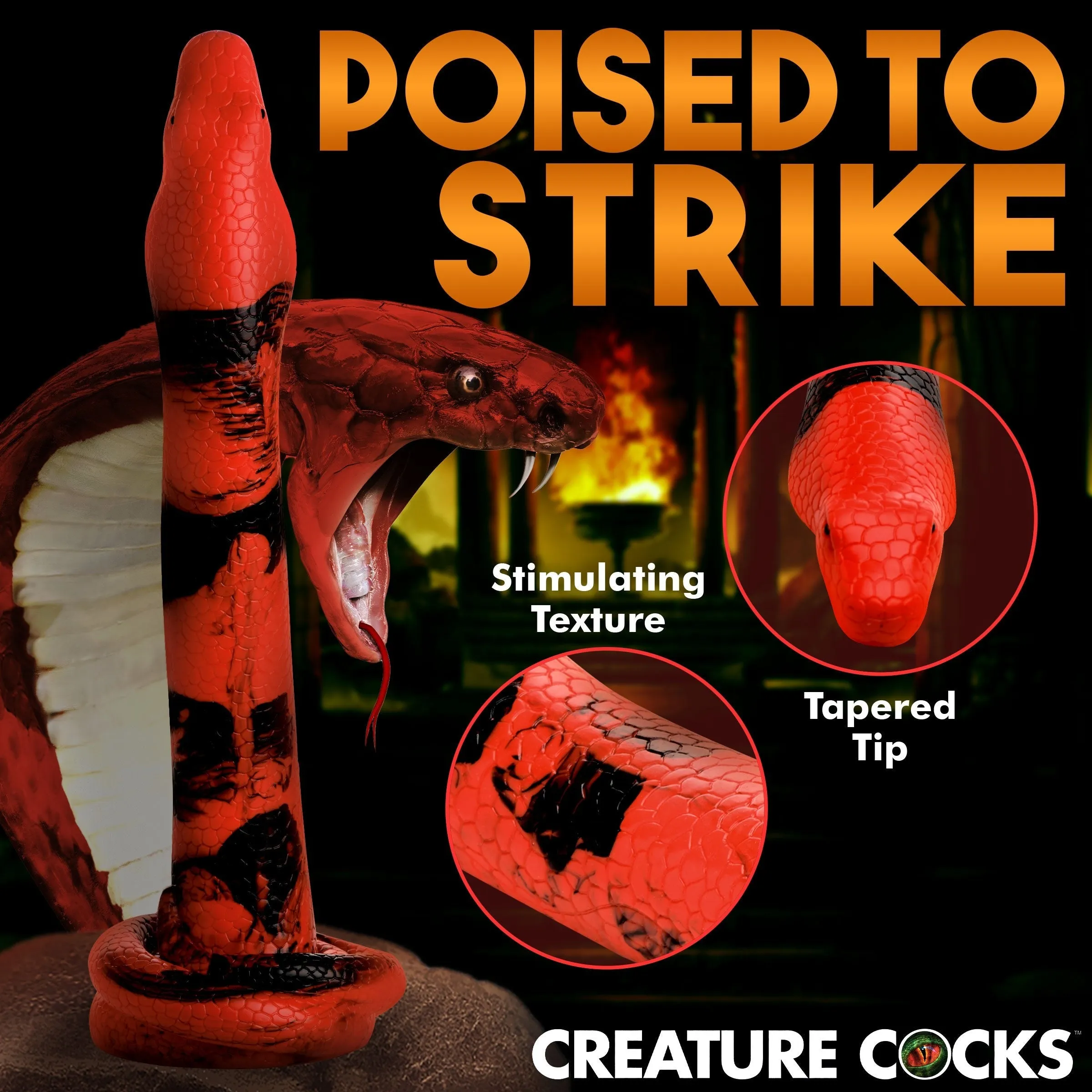 Creature Cocks King Cobra 14 Large Silicone Dong Snake Dildo Anal Sex Toy