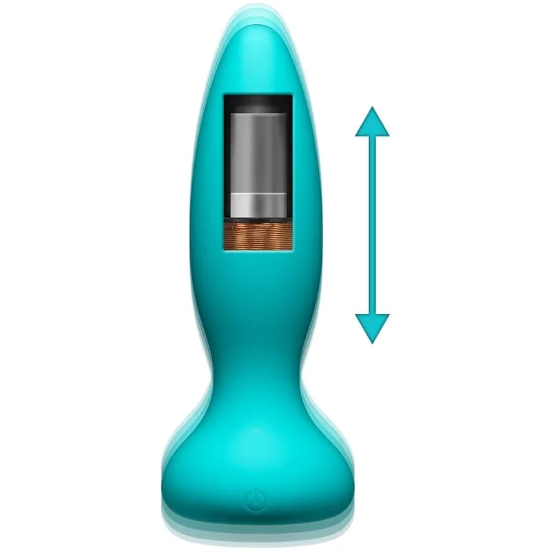Doc Johnson A-Play Experienced Thrust Silicone Teal Anal Plug with Remote