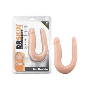Dr. Skin Silicone Dr. Double Realistic 12 in. Dual-Ended Dildo Beige