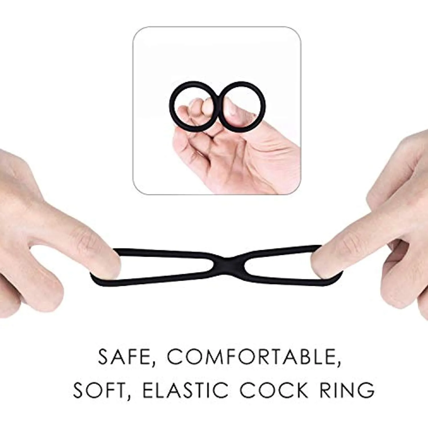 Dual Vibrating Penis Ring Silicone Vibrator Sex Toy For Men