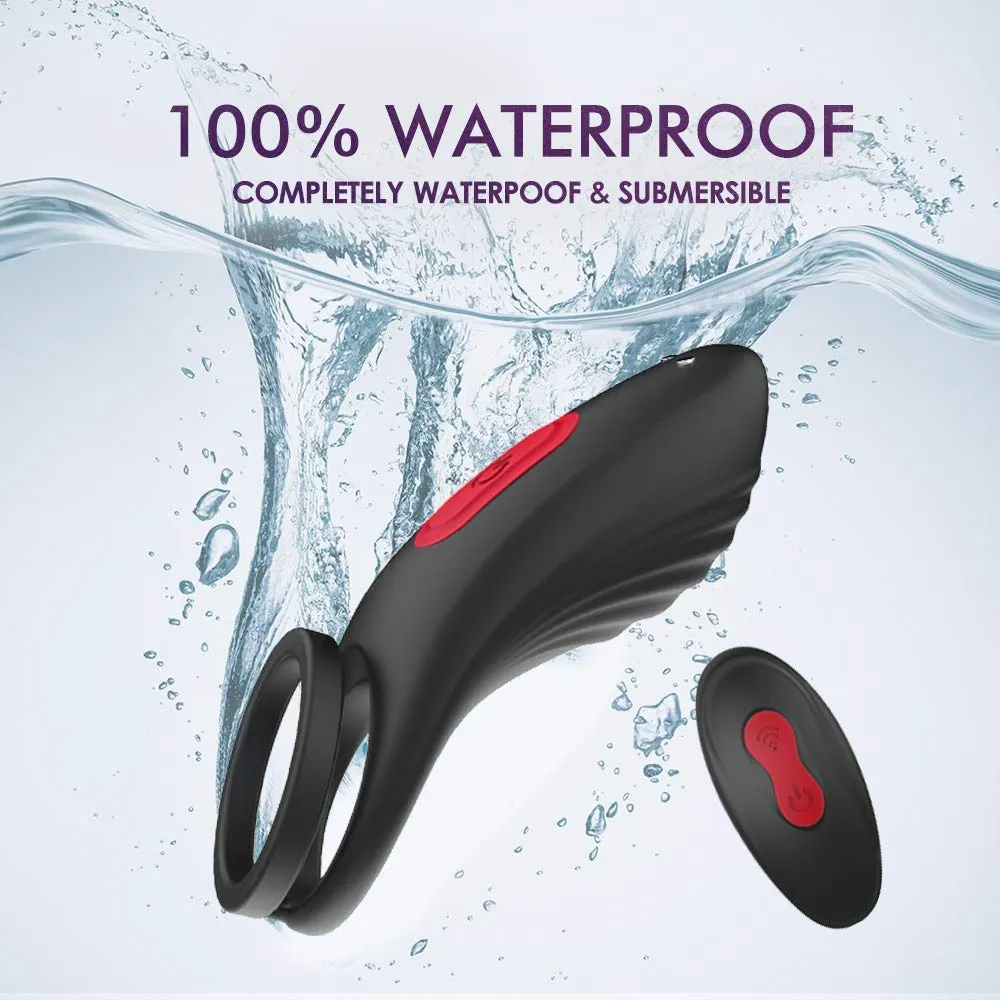Dual Vibrating Penis Ring Silicone Vibrator Sex Toy For Men