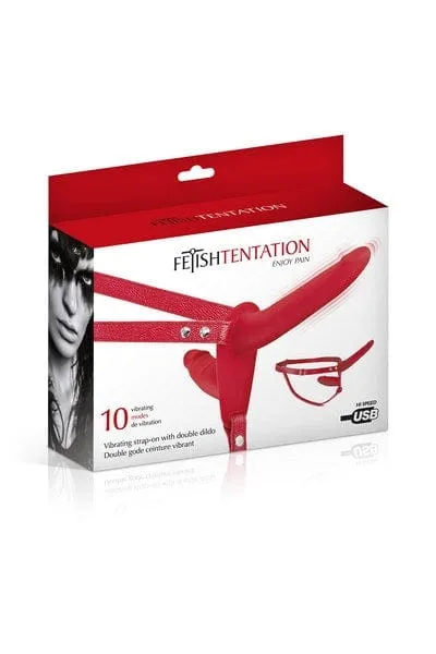 Fetish Tentation Vibrating Strap-on Double Dildo
