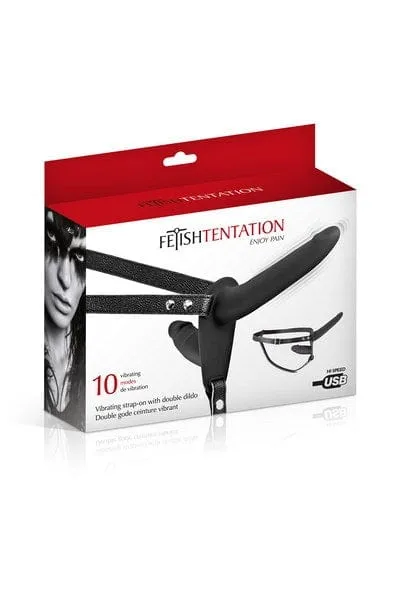 Fetish Tentation Vibrating Strap-on Double Dildo