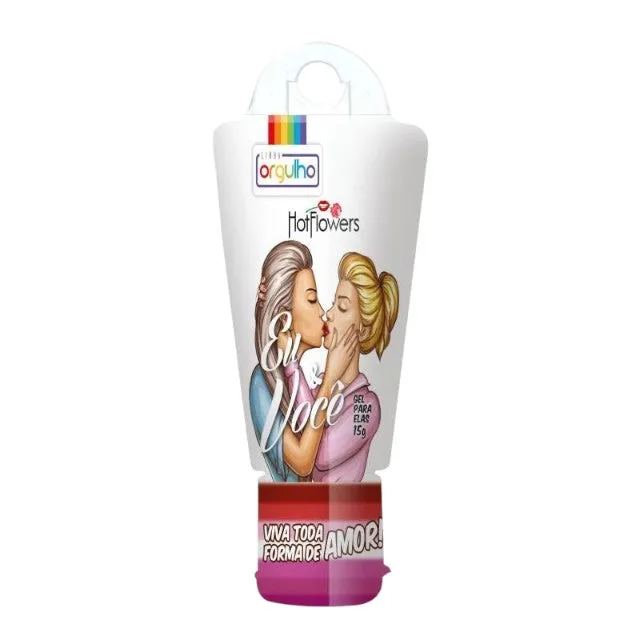 Gel HOT FLOWERS Viva Toda Forma de Amor! - pentru stimulare clitoris. cu efect de încălzire. răcire și vibrații. 15 g