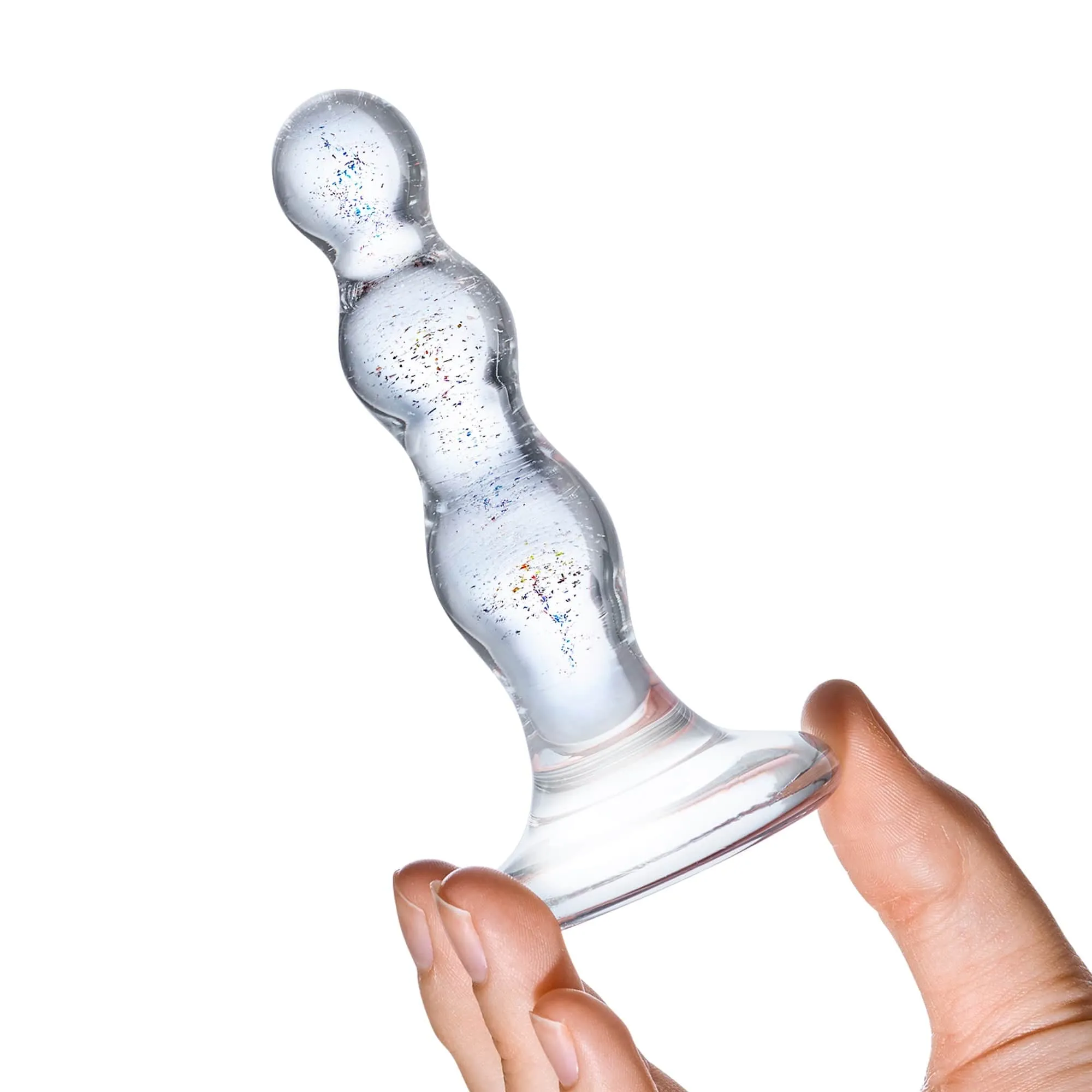 Glas - Triple Play Beaded Butt Plug 4 (Clear)