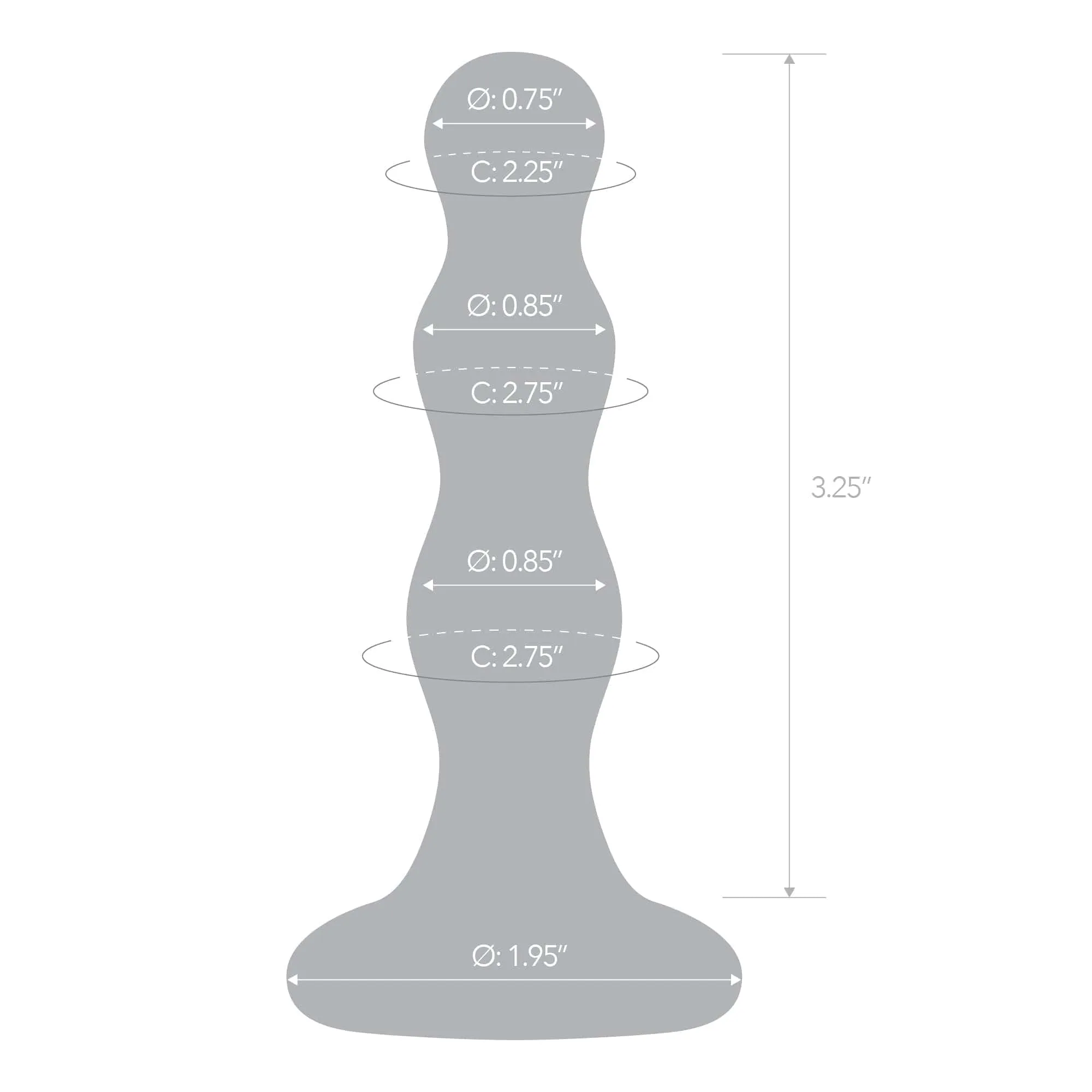 Glas - Triple Play Beaded Butt Plug 4 (Clear)
