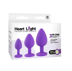 HEART LIGHT SILICONE ANAL TRAINING KIT - PURPLE