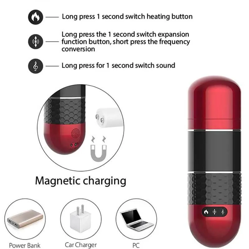 Interactive Pocket Pussy Male Masturbator VR Vibrating Thrusting Heating