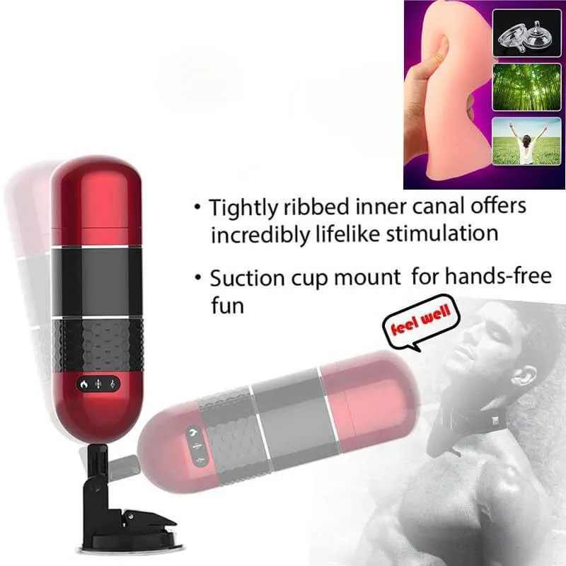 Interactive Pocket Pussy Male Masturbator VR Vibrating Thrusting Heating