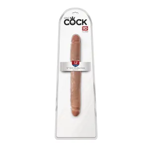 King Cock 12 in. Slim Double Dildo Realistic Tan