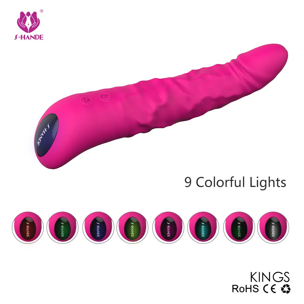 Kings Veined ROTATING G Spot Vibrator Silicone Vibrating Dildo USB Sex Toy
