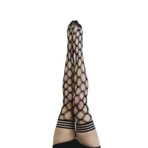 Kixies Cassandra Fencenet Thigh High Blac D