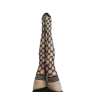 Kixies Cassandra Fencenet Thigh High Black A