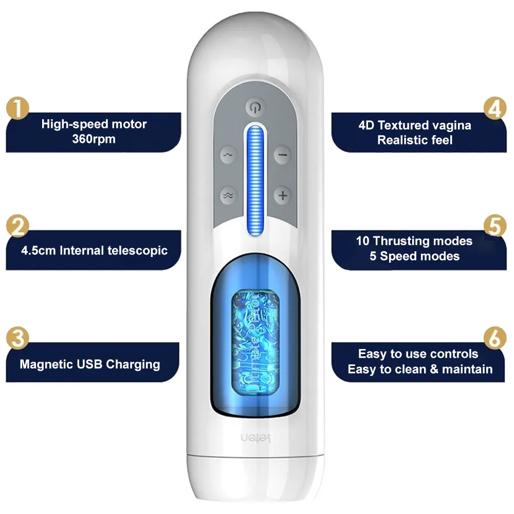 LETEN Automatic Piston Telescopic Male Masturbator Thrusting Stroker Cup Sex Toy