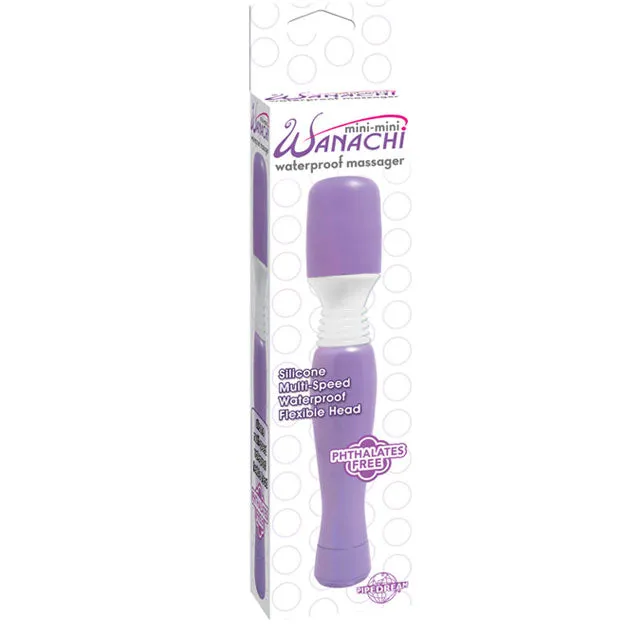 Pipedream Mini-Mini Wanachi Waterproof Massager Flexible Silicone Wand Vibrator Purple