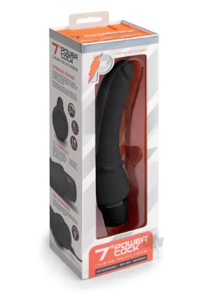 Powercocks 7'' Slim Anal Realistic Vibrator - Black