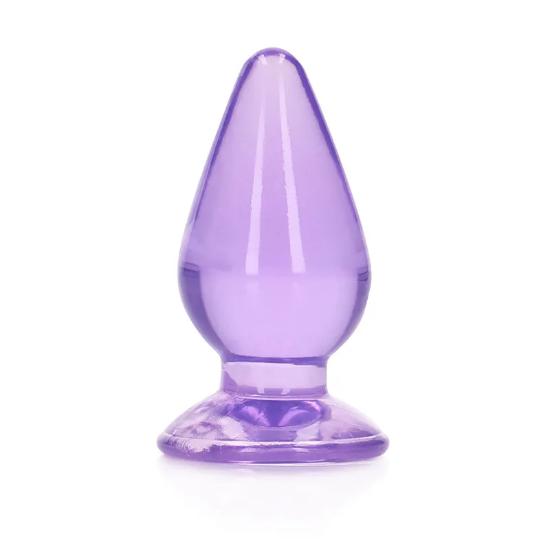 RealRock Crystal Clear 4.5 in. Anal Plug Purple