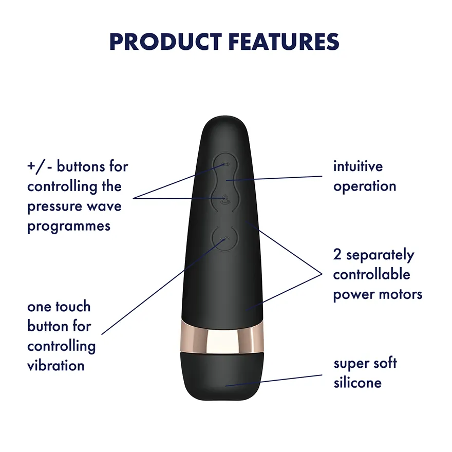 Satisfyer - Pro 3  Air Pulse Vibration Clitoral Air Stimulator (Black)