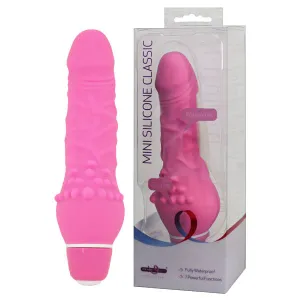 Seven Creations Mini Silicone Classic 5.25 Vibrating Dildo Vibrator Pink