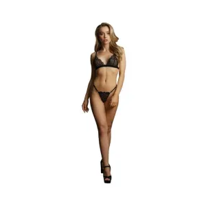 Shots Le Desir Magic Lace Velvet Lingerie Set Os Black