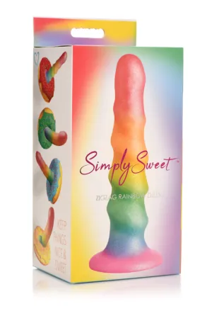 SIMPLY SWEET 6.5 ZIGZAG RAINBOW DILDO