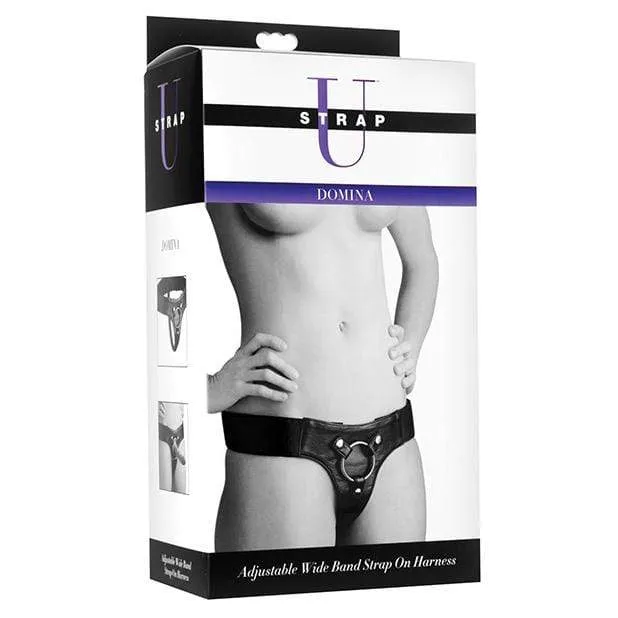 Strap U - Domina Adjustable Wide Band Strap On Harness (Black)