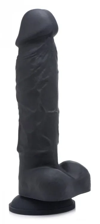 Strap U Silicone Dildo W/balls Black