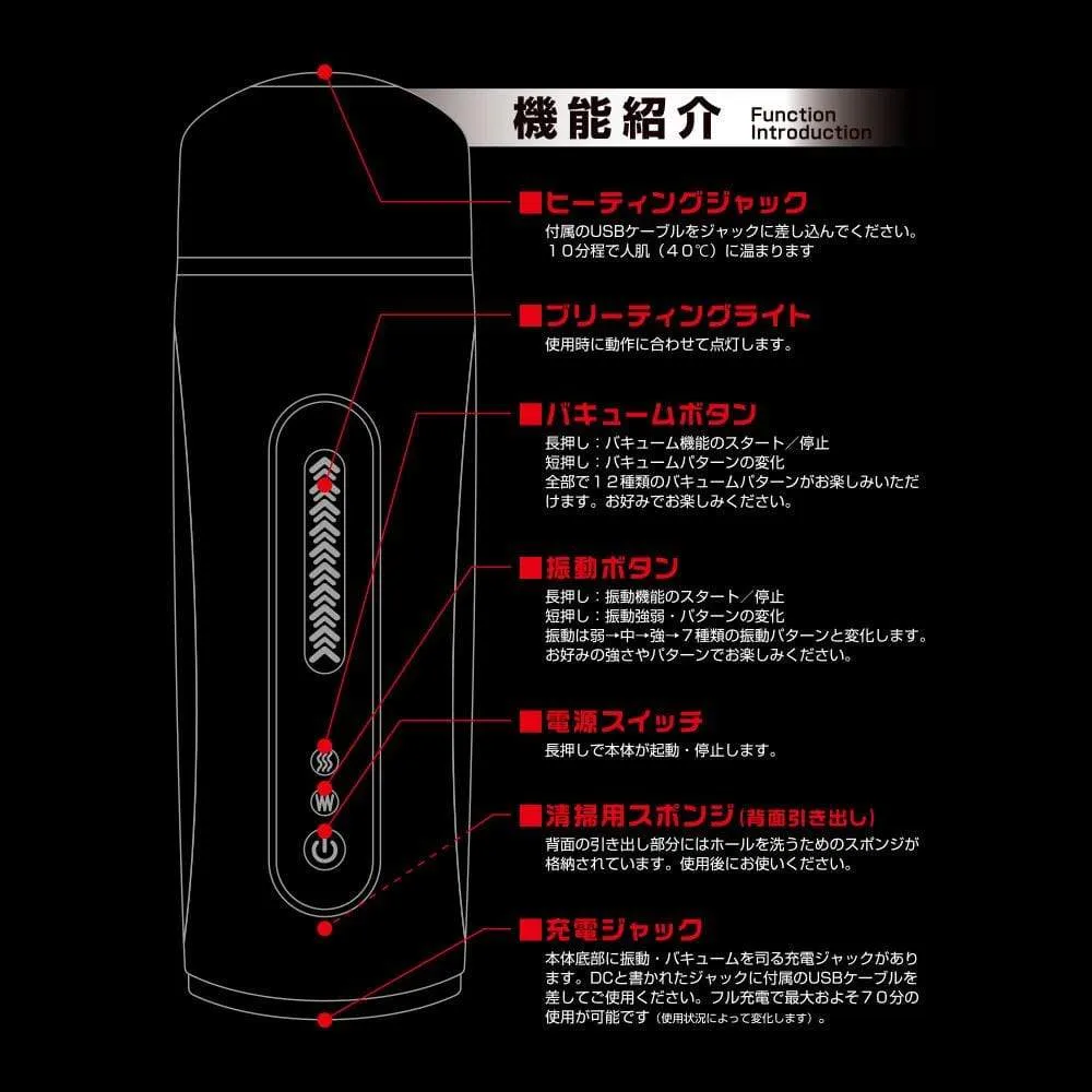 T-Best - Juppo Heat Electric Vacuum Hole Masturbator (Black)